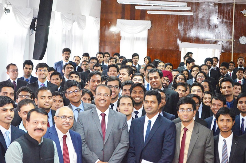 Mr. Tapan Singhel from Bajaj Allianz with students of IIM Shillong