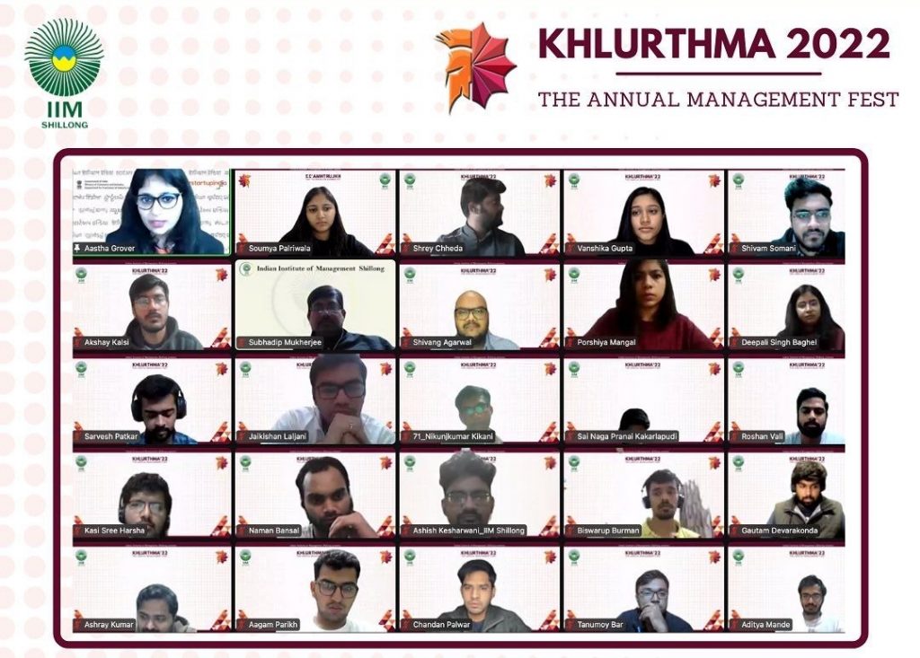 IIM Shillong kicked off Khlurthma 2022 on 29-Jan-2022. Khlurthma is the annual management festival of IIM Shillong
